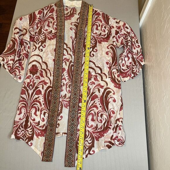 Soft Surroundings Womens L/XL Jakarta Kimono Top Open Front Lightweight Cover Up - Picture 7 of 12